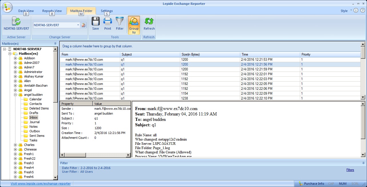 Mailbox Folder Reports to Show Comprehensive Mailbox Information