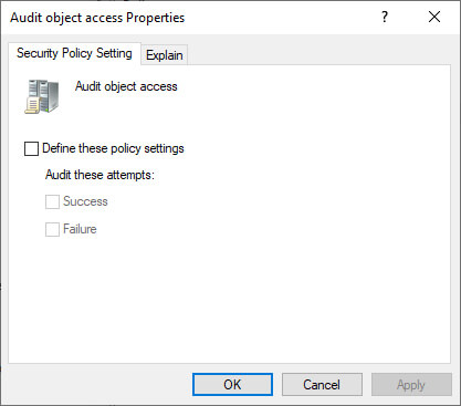 Configure Audit object access