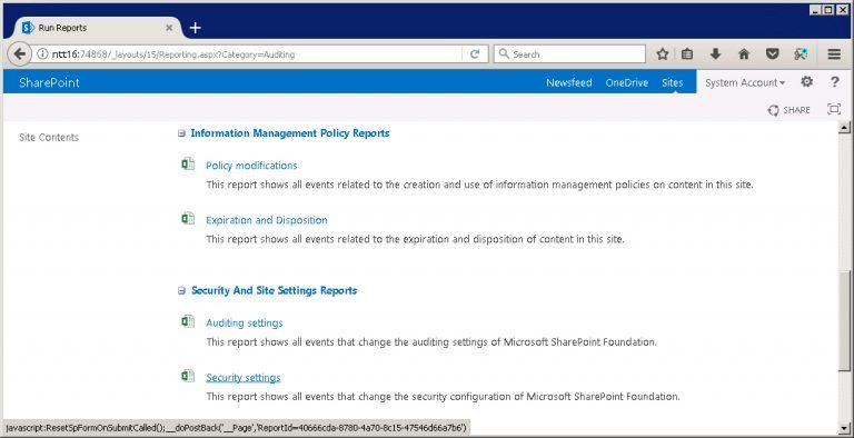 sharepoint permissions audit report