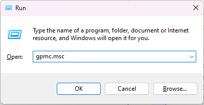 run the command gpmc.msc