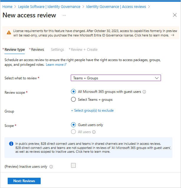 Create Access Reviews