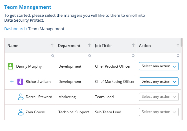 Delegate permissions management to team leaders - screenshot