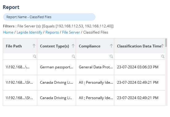 Persistent data classification. - screenshot