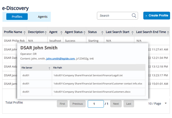 Satisfy DSARs with eDiscovery. - screenshot