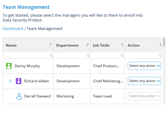 Delegate permissions management to team leaders. - screenshot